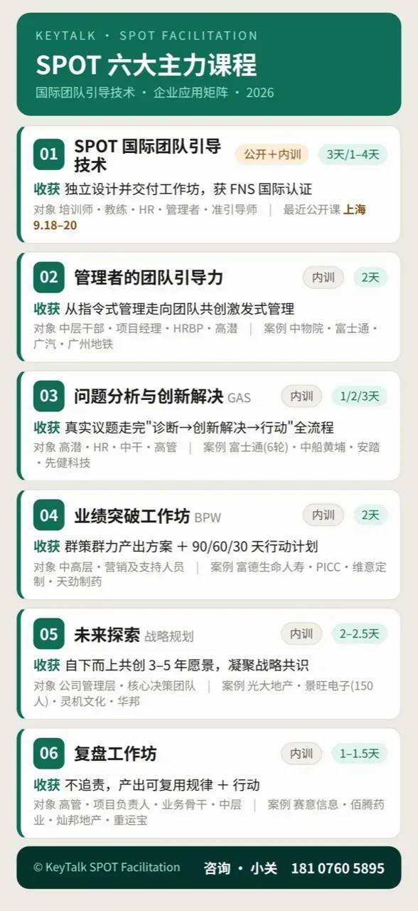 SPOT六大主力课程