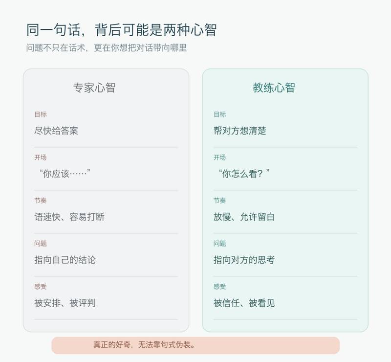 专家心智与教练心智对照