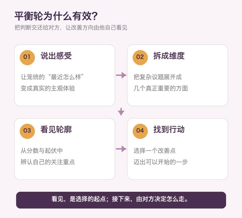 平衡轮帮助当事人找到改善点的作用路径